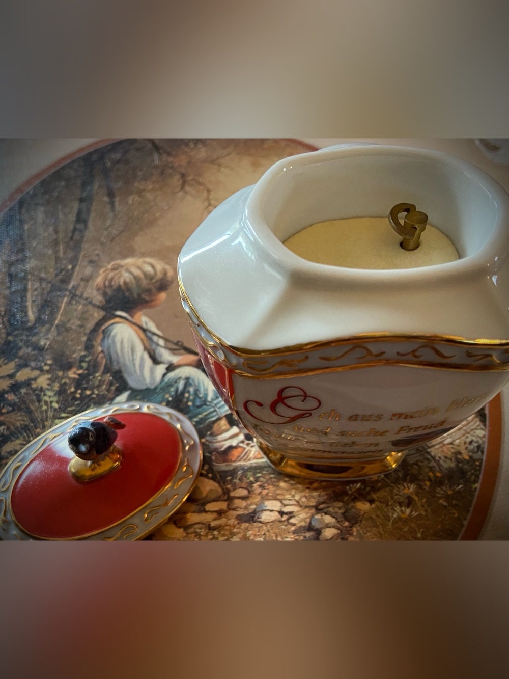 Bradford Exchange Porcelain Trinket Working Sankyo Music Box-“SummerNightDream”